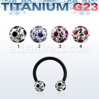 utcbfr5a anodized titanium g23 barbell w 5mm dotted balls