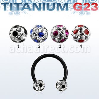 utcbfr6a anodized titanium g23 barbell w 6mm dotted balls