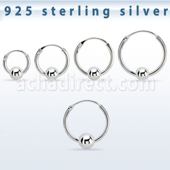 vbcr16m 925 silver ball closure earrings (1.2mm) with 4mm ball
