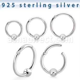 vsegh16b3 silver hinged segment ring 16g ball middle