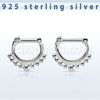 vsepn14 silver septum clicker 14g w big balls