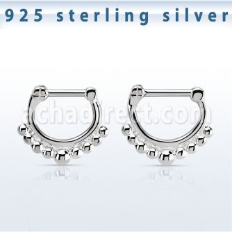vsepn16 silver septum clicker 14g w big balls