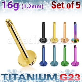 xutlb16 set of 5mm anodized titanium g23 eyebrow banana post