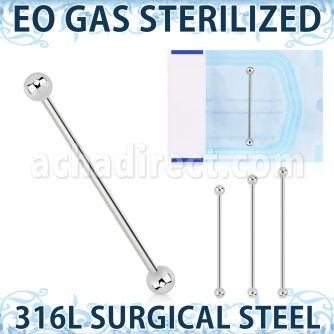 zbbinds eo gas sterilized 316l steel industrial barbell
