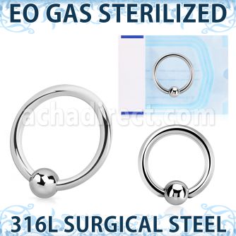 zbcr16 sterilized 316l steel ball closure ring with 3mm ball