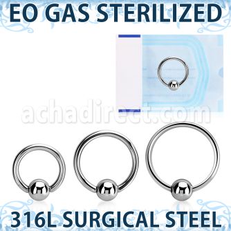 zbcr16g eo gas sterilized 316l steel ball closure ring 4mm