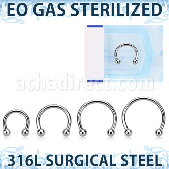 zcbeb25 eo gas sterilized 316l steel circular barbell