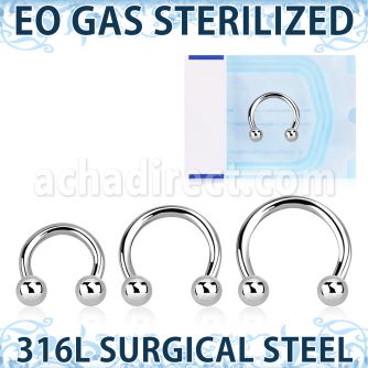 zcbm eo gas 316l steel circular barbell 4mm balls