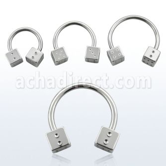 cbsdi5 316l steel circular barbell with two 5mm dices