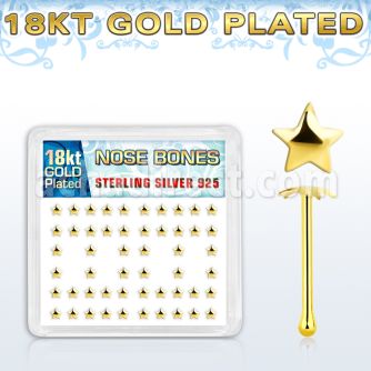18bxvsar caja piercing nariz hueso plata 925 0 6mm estrella oro 18 kts distribuidor mayorista