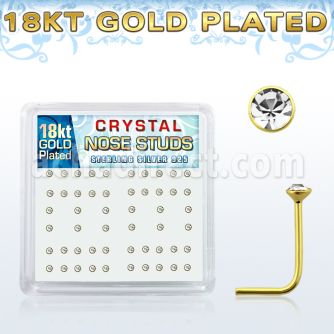 18nsbxc display piercing nariz l plata esterlina 925 0 6mm oro 18 kts zirconia clara redonda 1 5mm al por mayor