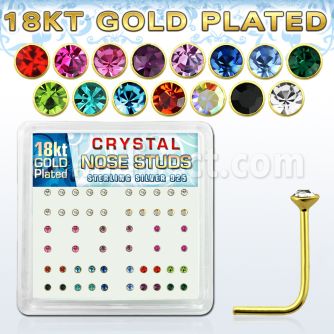 18nsbxm display piercing nariz l plata esterlina 925 0 6mm oro 18 kts zirconia redondas 1 5mm al por mayor