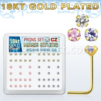 18sz25xm caja display piercings nariz plata esterlina 925 0 6mm oro 18 kts grandes zirconia 2 5mm venta