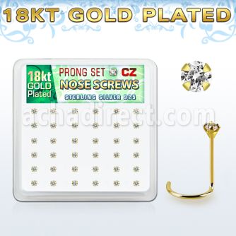 18wz2xc caja display 36 piercings nariz l plata 925 oro 18 kts 0 6mm zirconia 2mm venta