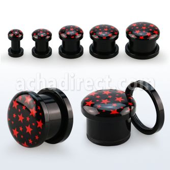 afpp dilatacion plug tornillo acrilico negro logo estrellas rojas fondo negro distribuidor mayorista