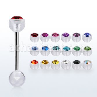 bbajb6 barbel lengua acero quirurgico bola bio flex 6mm cristal bisel bola acrilicia lisa 6mm venta