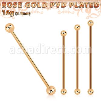 bbeittb barbell industrial acero 316l pvd oro rosa bolas 4mm distribuidor