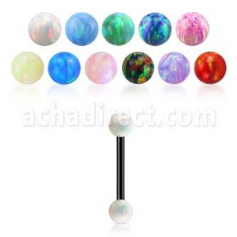 bbetop3 barbell ceja acero 316l anodizado bolas opalo redondos 3mm venta