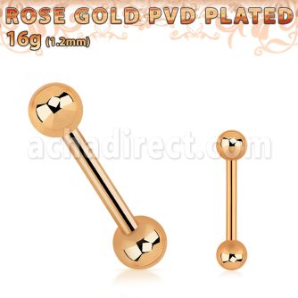 bbettb barbell ceja acero 316l pvd oro rosa bolas 3mm distribuidor mayorista