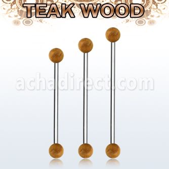 bbinte5 barbell industrial organico barra acero 316l bolas madera teca 5mm al por mayor