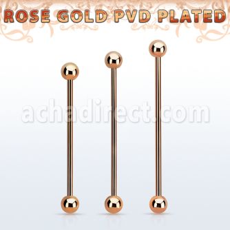 bbittb barbell industrial acero quirurgico pvd oro rosa bolas 5mm distribuidor