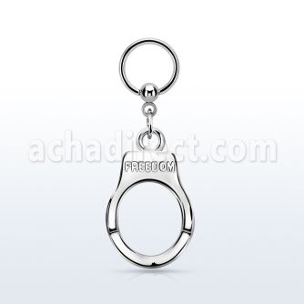 bcrs765 aro bola presion acero 316l colgante esposas grabado freedom plata mayorista