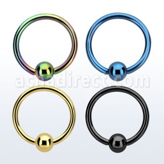 bcrt18 aro bola presion acero quirurgico pvd negro 1mm bola 3mm al por mayor