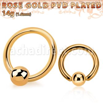 bcrtt aro bola presion acero quirurgico pvd oro rosa bola 4mm al por mayor