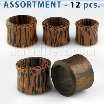 blk216 surtido piercings 12 dilataciones tunel doble flare madera coco sono al por mayor