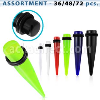 blk300 surtido piercings surtido 36 expansores acrilicos anillos goma dobles 16mm distribuidor
