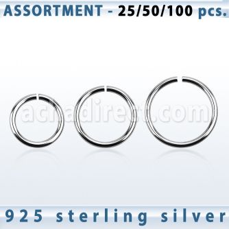 blk517 surtido piercings 100 aros continuos plata 925 distribuidor