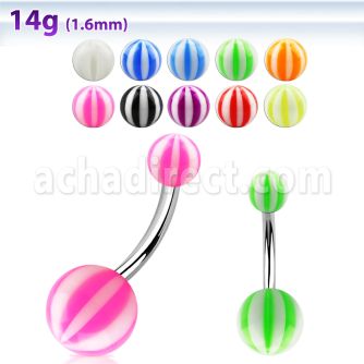 bnbe piercing ombligo acero quirurgico bolas acrilicas pelota playa 5 8mm 10mm venta