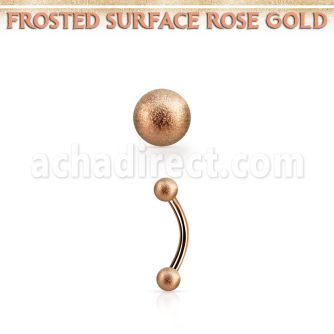 bnettfo3 banana ceja acero 316l oro rosa bolas acero esmerilado 3mm distribuidor