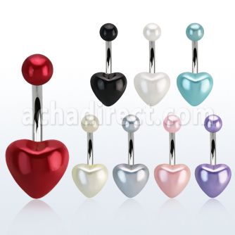 bnhrpe piercing ombligo acero quirurgico corazon perla falsa bola 5mm perla falsa 10mm distribuidor mayorista