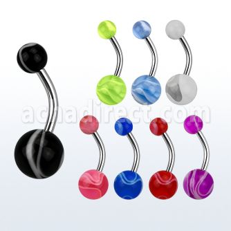 bnmb piercing ombligo acero quirurgico bolas acrilicas marmoladas 5 8mm 10mm venta