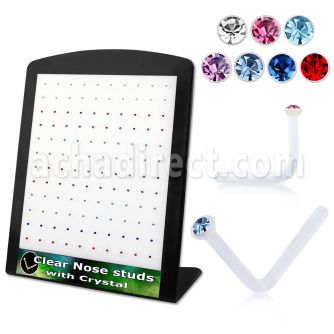 brac4 display expositor 120 piercing nariz l acrilico transparente cristal redondo 1 5mm distribuidor