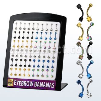 bredi display 60 bananas ceja acero 316l acero 316l anodizado dados 3mm 8mm al por mayor