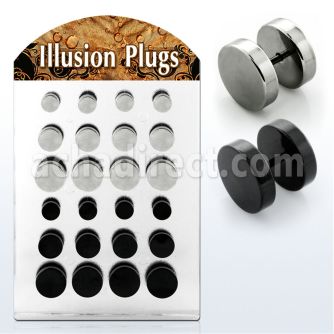bripf3 display expositor 24 plugs falsos acero 316l brillo espejo acero 316l anodizado anillos goma venta