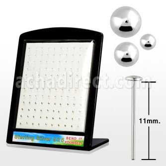 brmnyb display 120 piercing nariz doblar tu mismo plata esterlina 925 0 6mm 1 5mm bola 2mm redonda 2mm venta