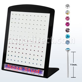 brnym6 display 120 piercing nariz doblar tu mismo plata 925 0 6mm cristal redondo 1 5mm mayorista