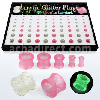 brpg177 bandeja display 70 dilataciones tunel acrilicas uso dual tunel glitter dia tunel brilla oscuridad noche 3mm 12mm distribuidor