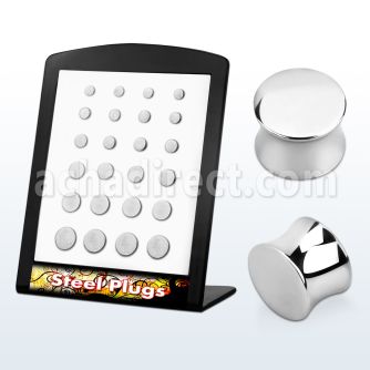 brpg2 display 24 dilataciones plug doble flare acero quirurgico espejo pulido 4mm 12mm al por mayor