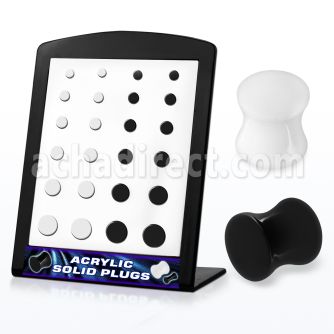 brpg82 display 24 dilatacones plug acrilicas doble flare blanco negro 3mm 10mm mayorista