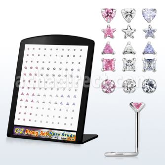 brzsmm display 120 piercing nariz l plata esterlina 925 0 6mm zirconia cuadrada redonda 2mm estrella corazon tri 3mm venta