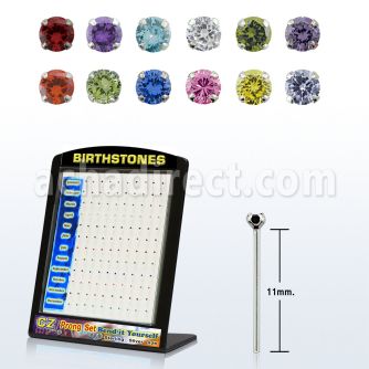 brzyt display expositor 120 piercing nariz doblar tu mismo plata esterlina 925 0 6mm zirconia redondas 2mm colores nacimiento distribuidor