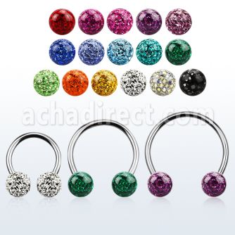 cbefr6l barbell circular diametro acero 316l bolas multi cristal 6mm usar como arete mayorista