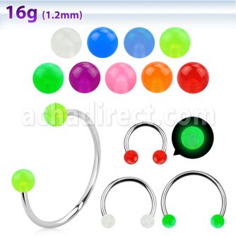 cbeglbl barbell circular diametro acero 316l bolas 3mm acrilico brilla oscuridad usar como arete mayorista