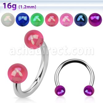 cbeuvbab barbell circular acero quirurgico bolas acrilicas recubrimiento ab 3mm distribuidor mayorista