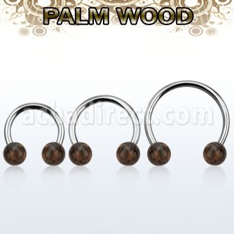 cbmpl8l barbell circular diametro acero 316l bolas 8mm madera palma usar como arete distribuidor