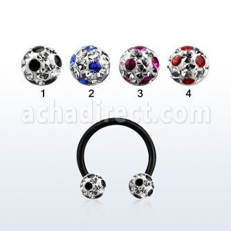 cbtfr5a barbell circular acero quirurgico anodizado bolas multi cristal 5mm cion puntos distribuidor